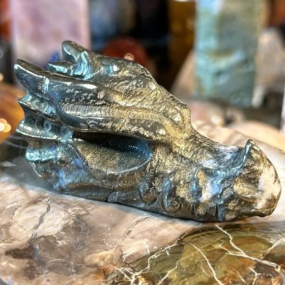 Pyrite Dragons Head Carving! - Picture 3 of 7